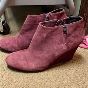 Burgundy Anne Klein Ankle Boots